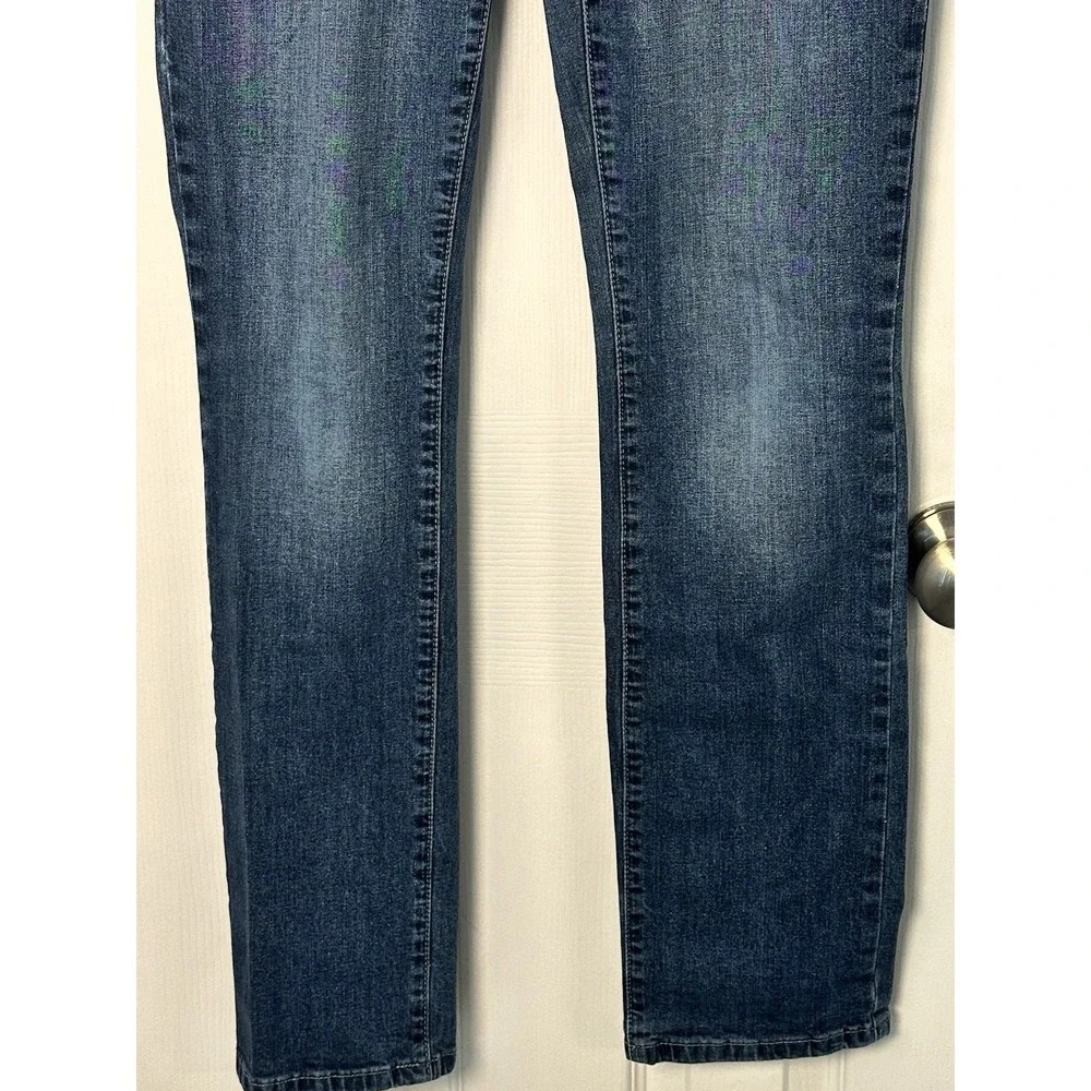 Tru Luxe Jeans Womens Denim Mid‎ Rise Stretch Embellished Pocket Blue Size 27/4